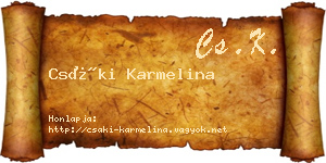 Csáki Karmelina névjegykártya